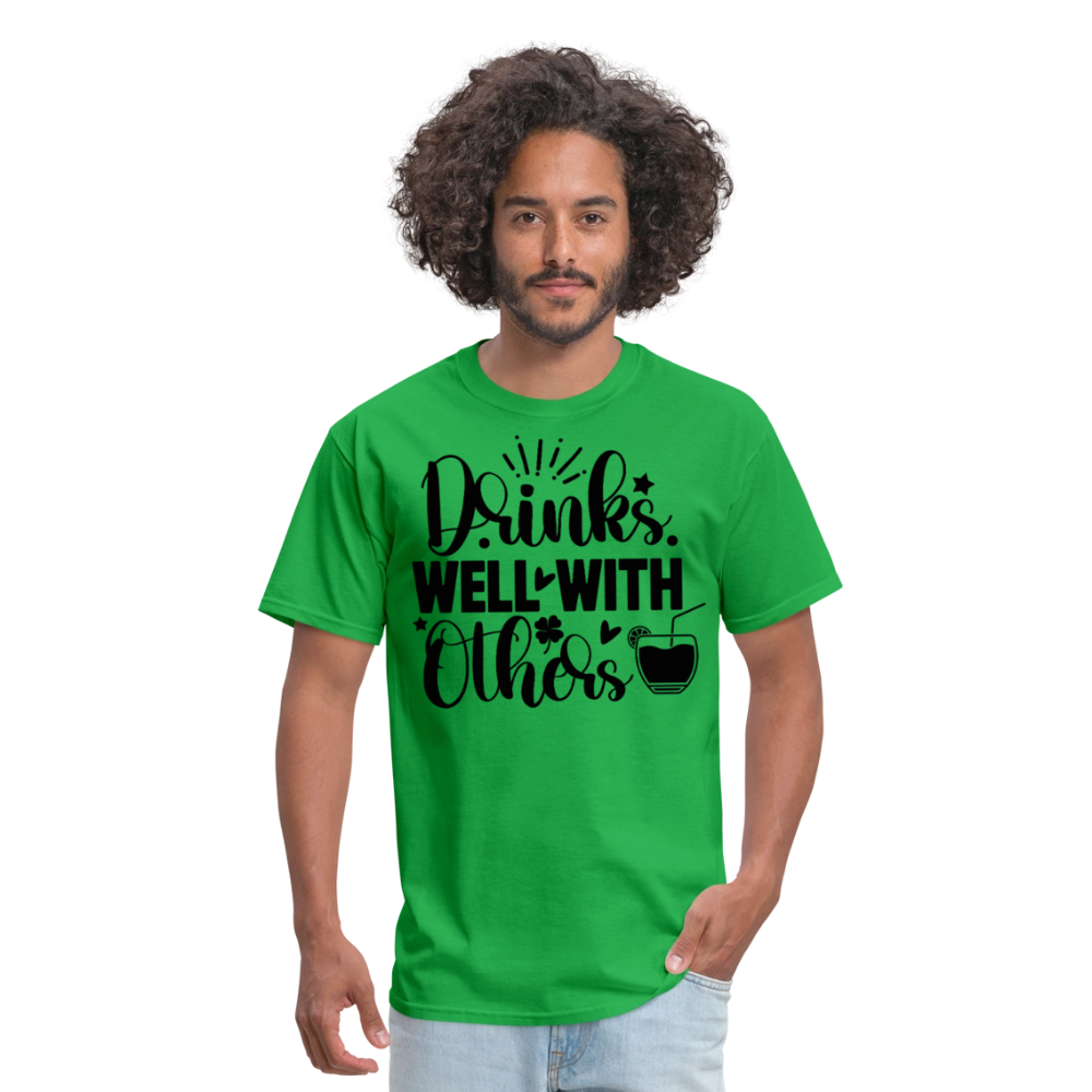 St. Patrick's Day Tee – Drinks Well with Others Shirt - bright green