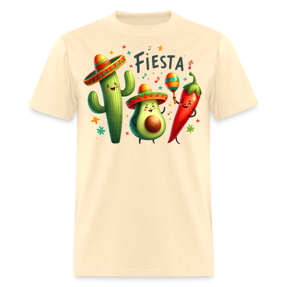 Cinco De Mayo Cartoon Design Tee Cute Avocado And Cactus Fiesta T-shirt - natural