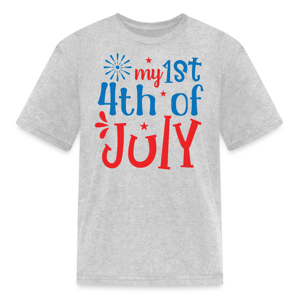 My First 4th Of July Patriotic Baby T-Shirt - heather gray