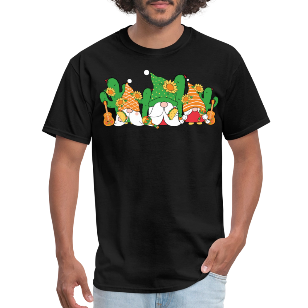 Gnome Lover Gift Ideas Mexican Fiesta Gnome T-shirt - black