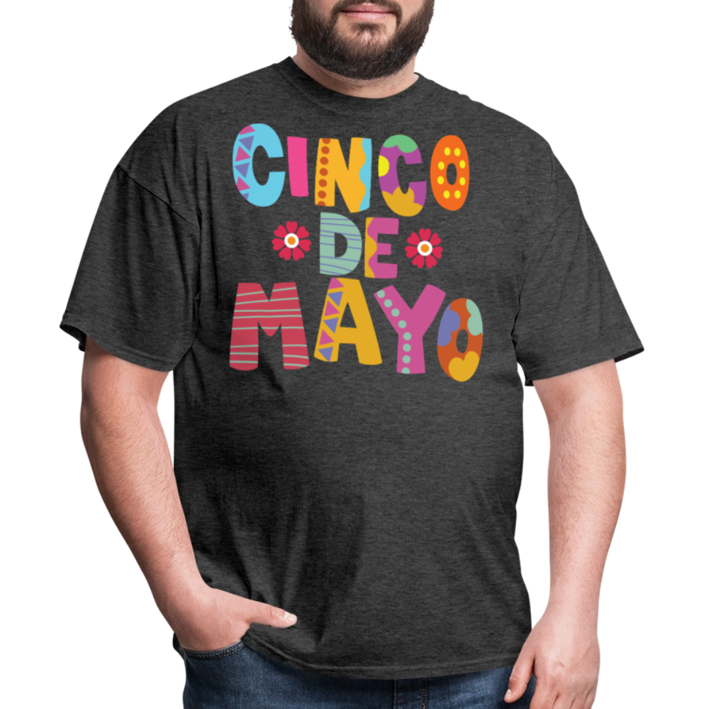 Mexican Holiday Celebration Tee Cinco De Mayo Colorful Graphic T-shirt - heather black