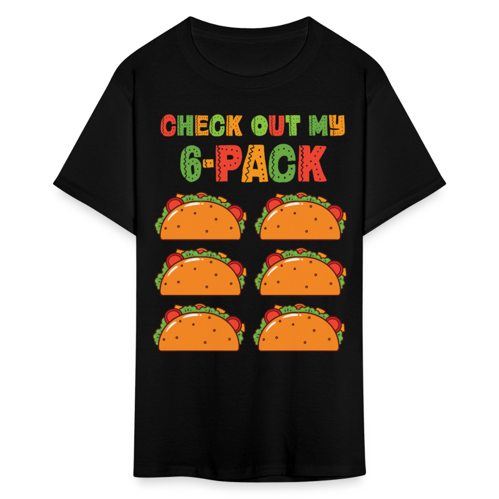 Taco Tuesday Lover Graphic Tee Check Out My 6-pack Taco T-shirt - black