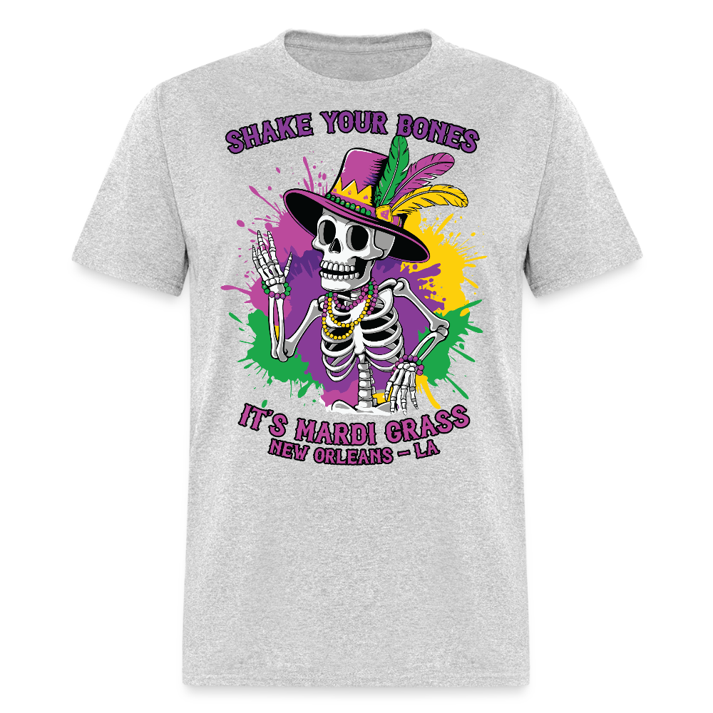 Shake Your Bones Festive Mardi Gras Unisex T-shirt - heather gray