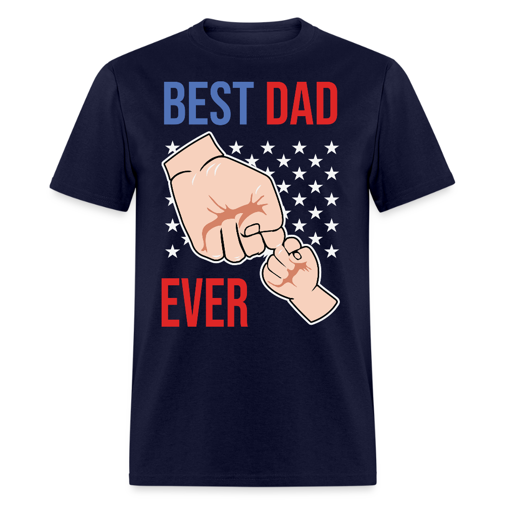 Best Dad Ever Tee With Fist Bump T-shirt - navy