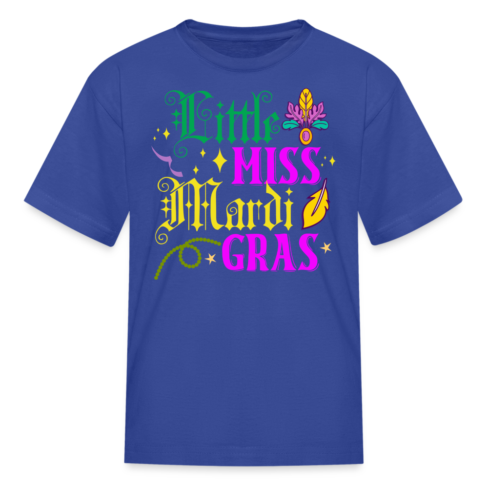 Little Miss Mardi Gras Toddler T-shirt - royal blue