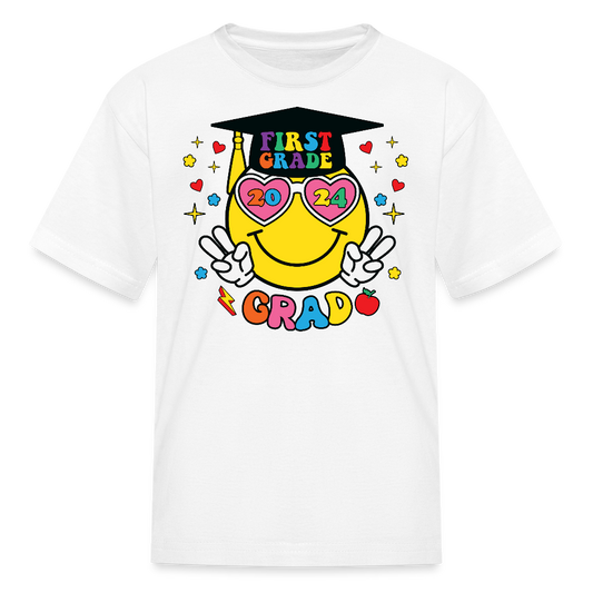 Kindergarten To First Grade Grad T-Shirt - white