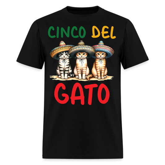 Cinco De Mayo Kitten Graphic Tee Funny Fiesta Cat T-shirt - black
