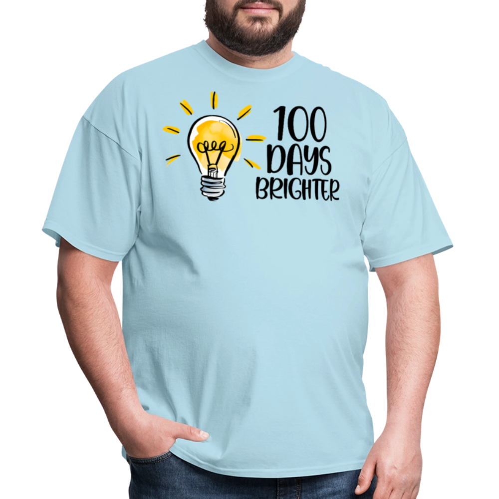 100 Days Brighter Tee for Teachers School Milestone Unisex T-Shirt - powder blue