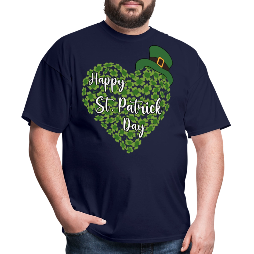 St Patrick’s Day Shamrock Heart T-shirt - navy