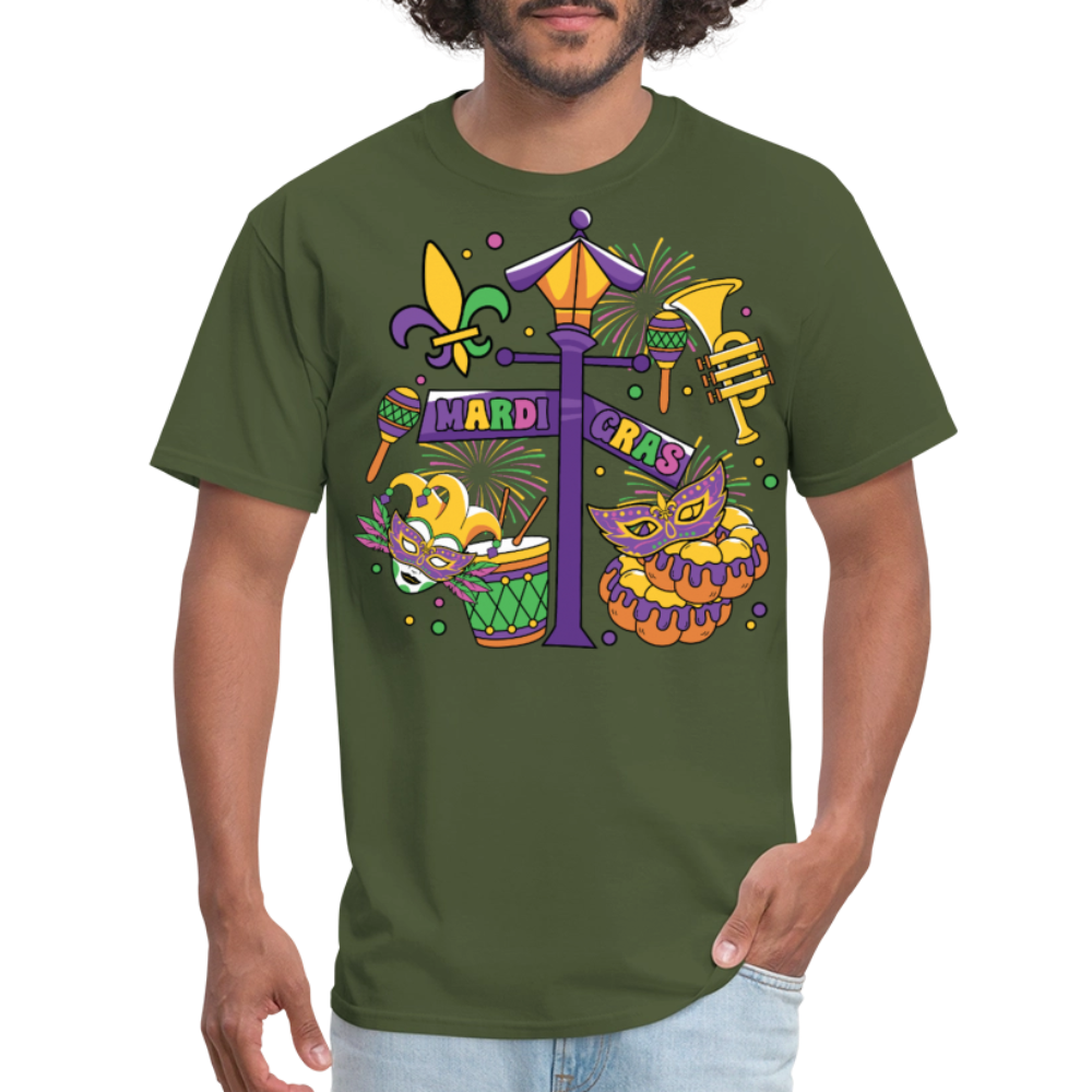 Funny And Festive Mardi Gras Outfit Mardi Gras Party T-Shirt - military green