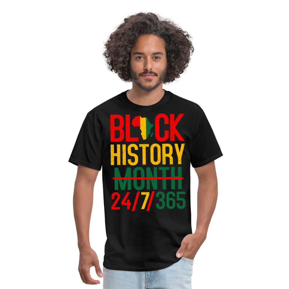 24/7/365 Black Pride Tee Black History Month Unisex Classic T-Shirt - black