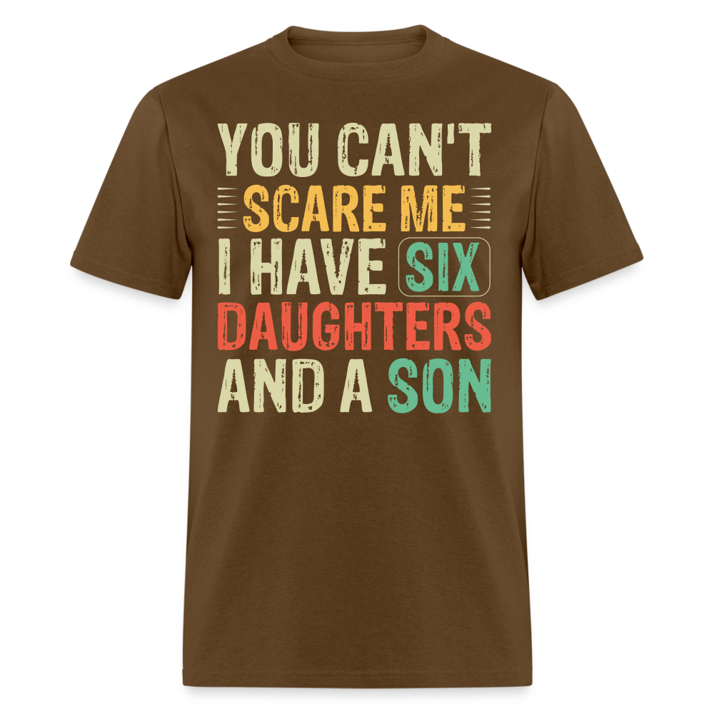 Gifts For Parents With Six Daughters And A Son Fathers Day T-shirt - brown