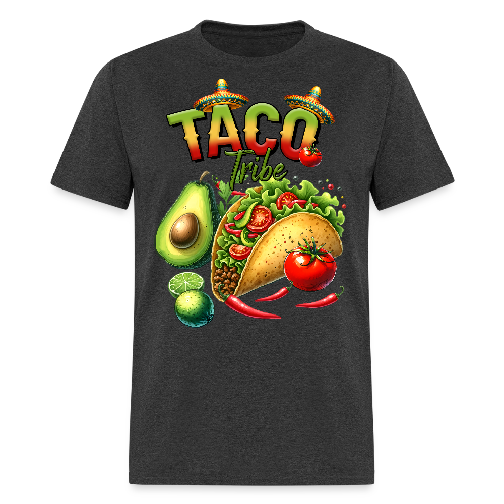 Mexican Food Graphic Tee for Taco Fans Colorful Mexican Fiesta T-shirt - heather black