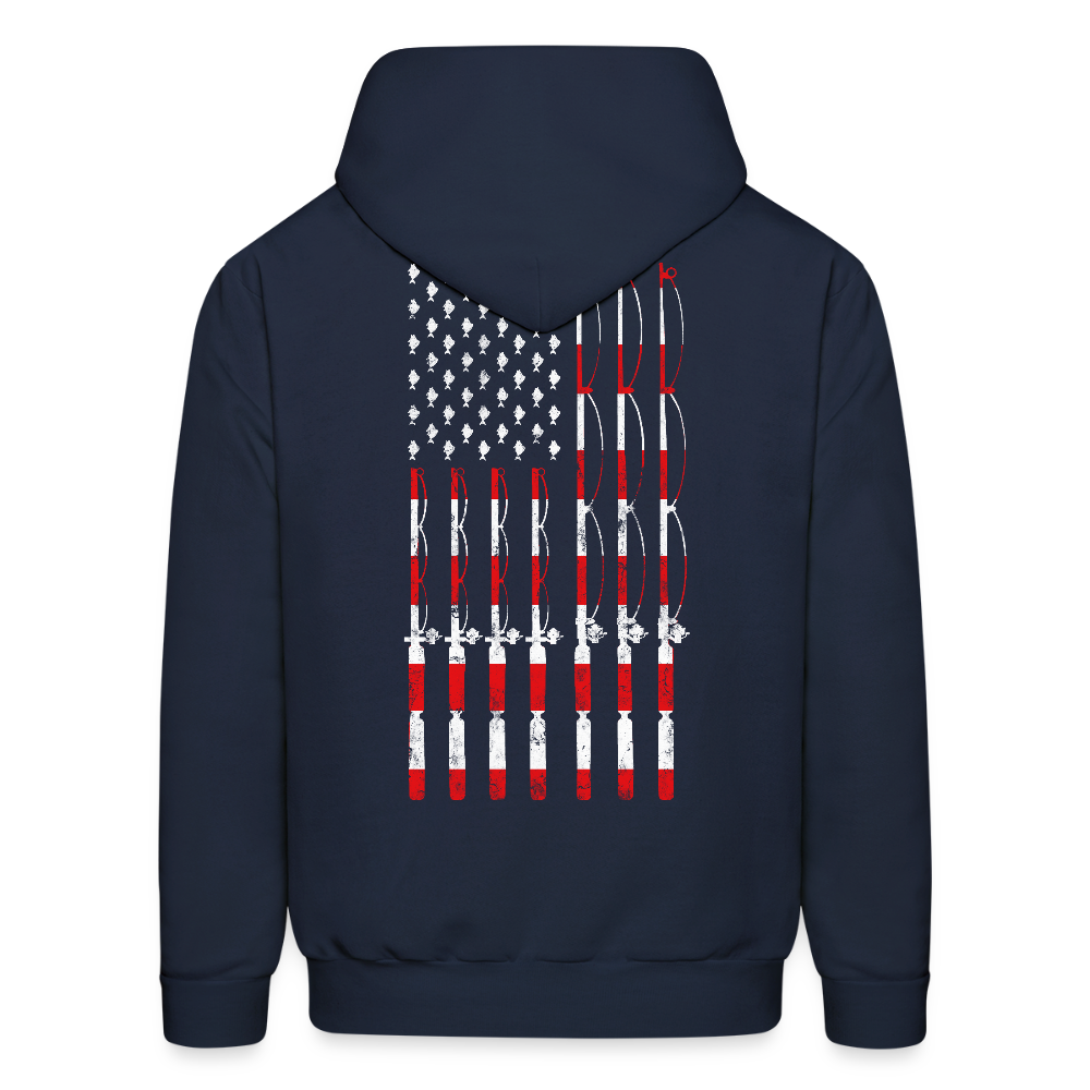 Patriotic Fishing Gift For Fishermen Hoodie - navy