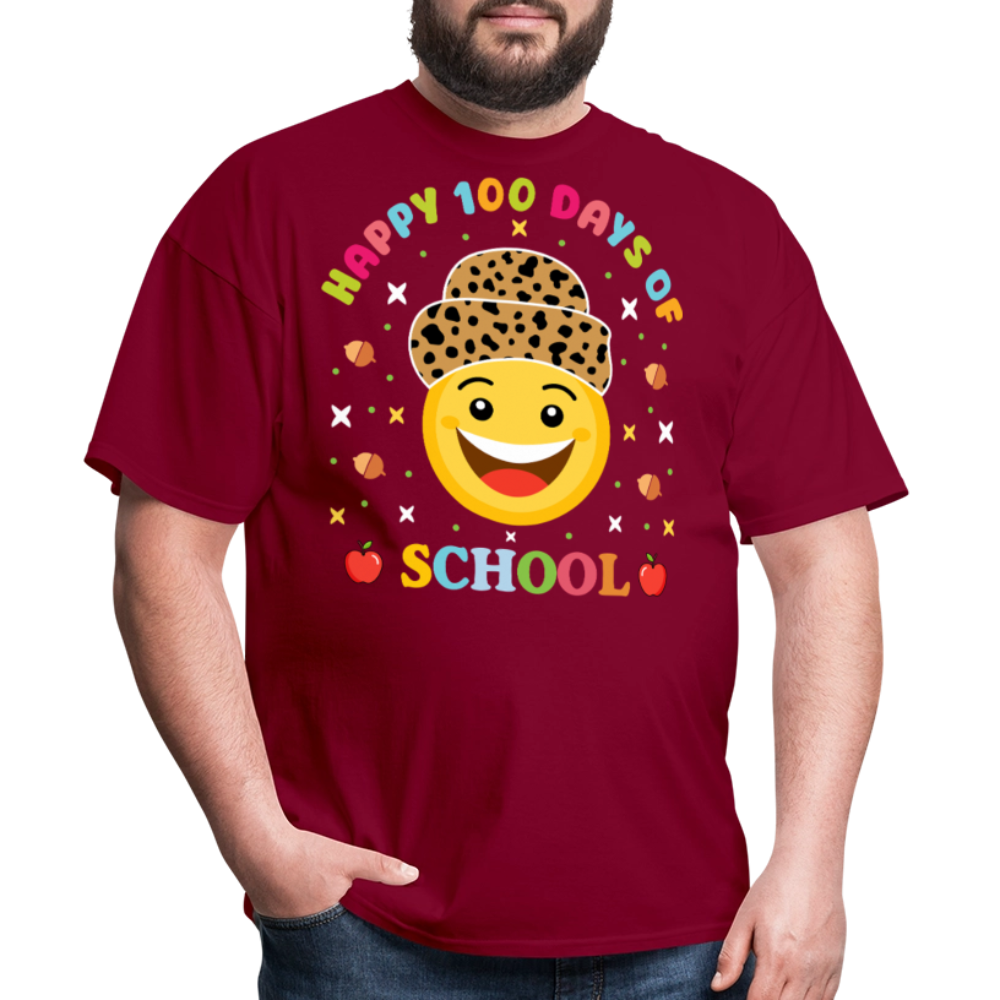 Leopard Print 100 Days Of School Shirt For Teachers Unisex T-Shirt - burgundy