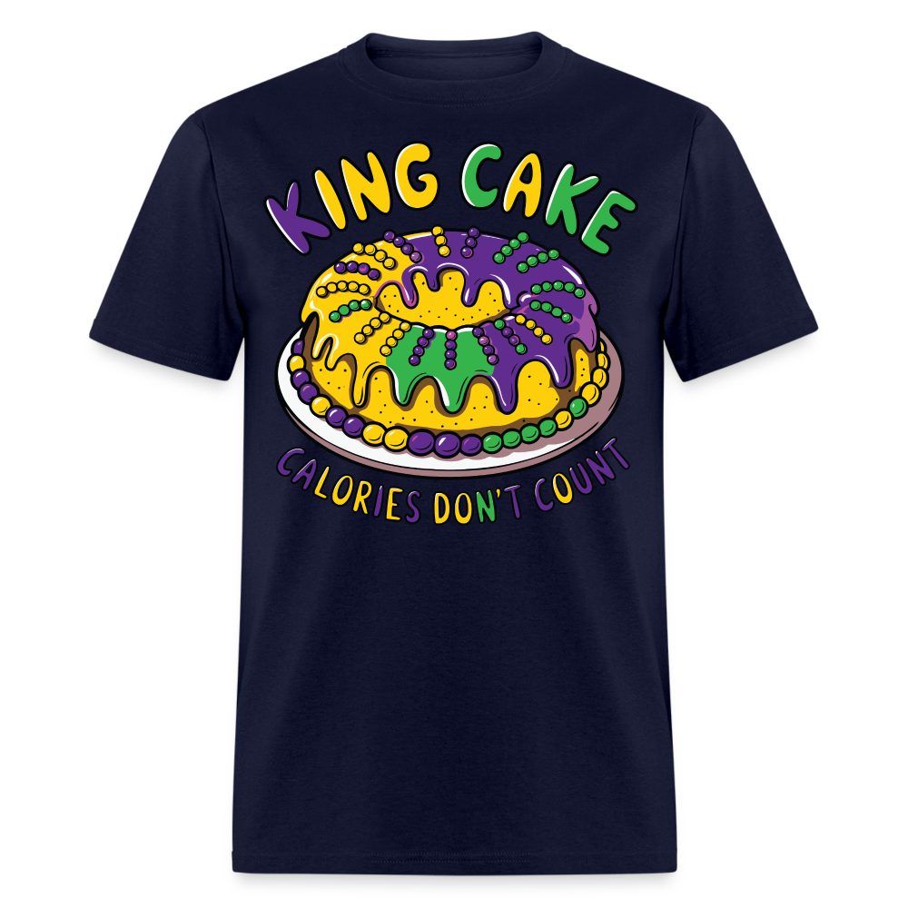 Fat Tuesday Celebration Mardi Gras King Cake T-shirt - navy