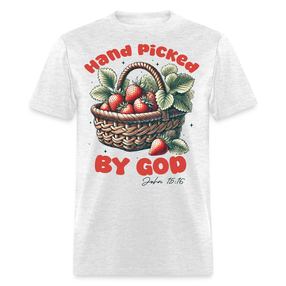 Hand picked by God Inspirational Faith-based T-shirt - light heather gray