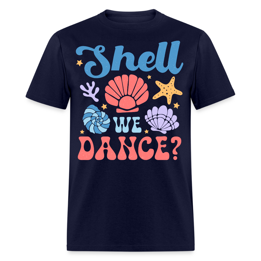 Shell We Dance Funny Beach Pun T-shirt - navy