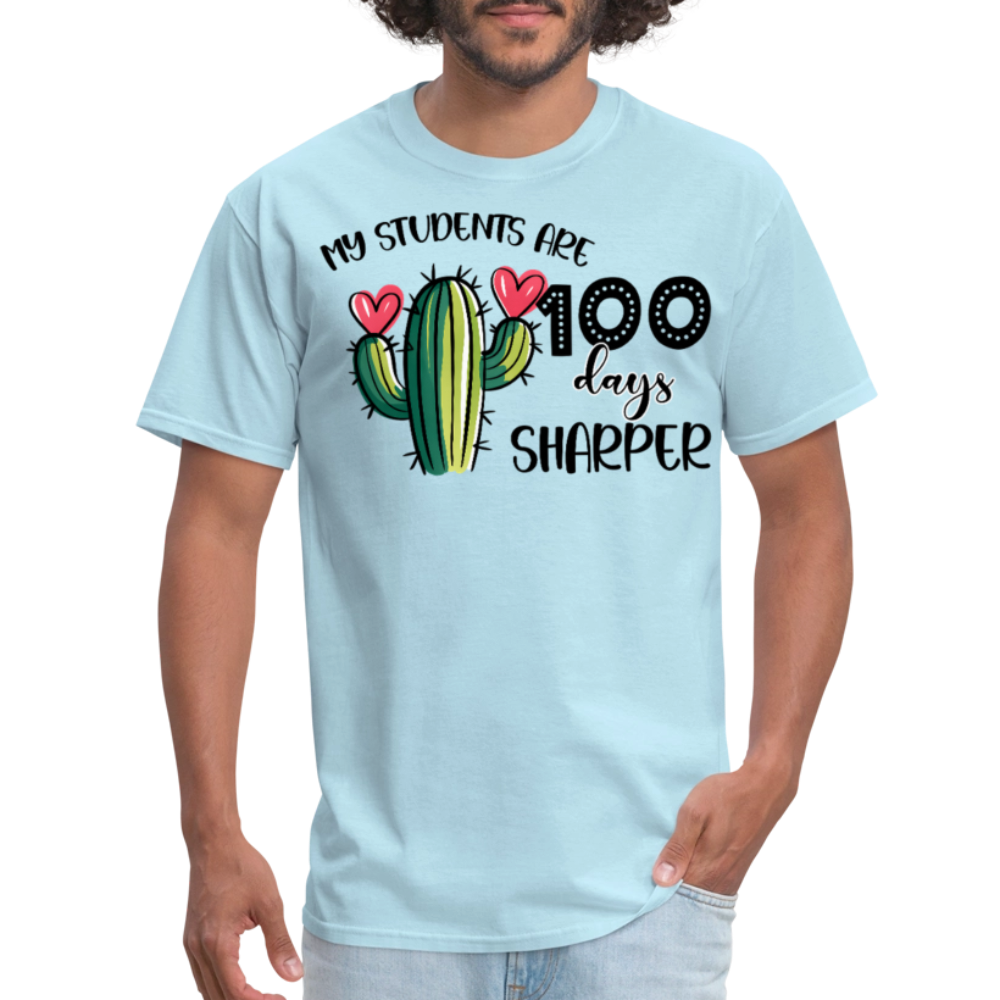 100th Day Of School Outfit For Teachers Cactus Theme 100 Days T-shirt - powder blue