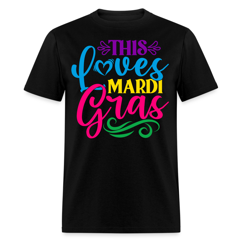 Colorful Loves Mardi Gras Festival Unisex T-shirt - black