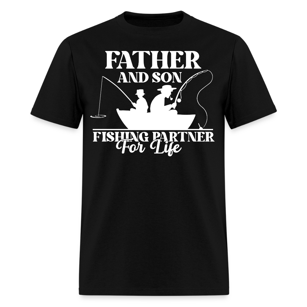 Father and Son Fishing Partner for Life T-Shirt - black