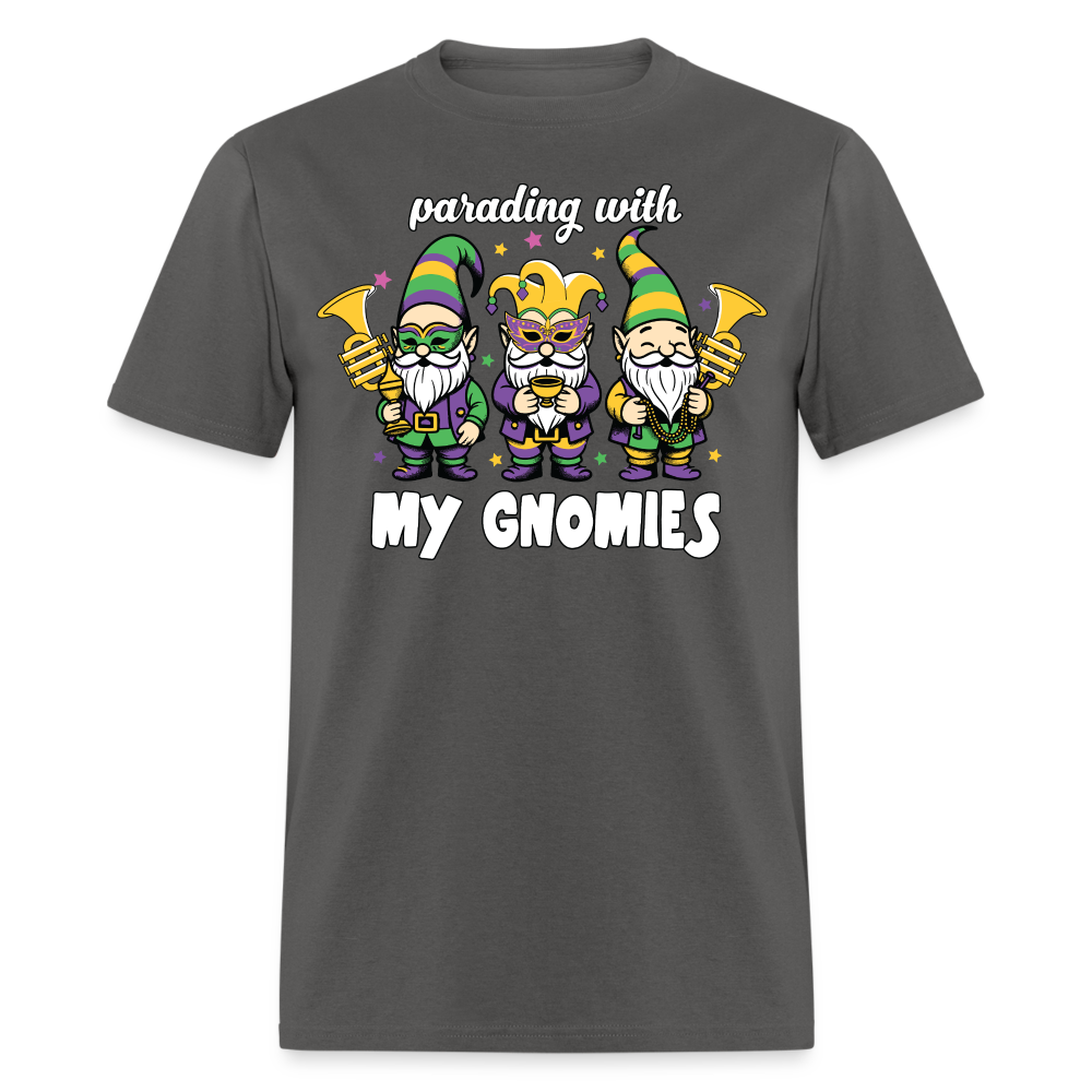 Parading With my Gnomies Festival Shirt Funny Mardi Gras T-shirt - charcoal