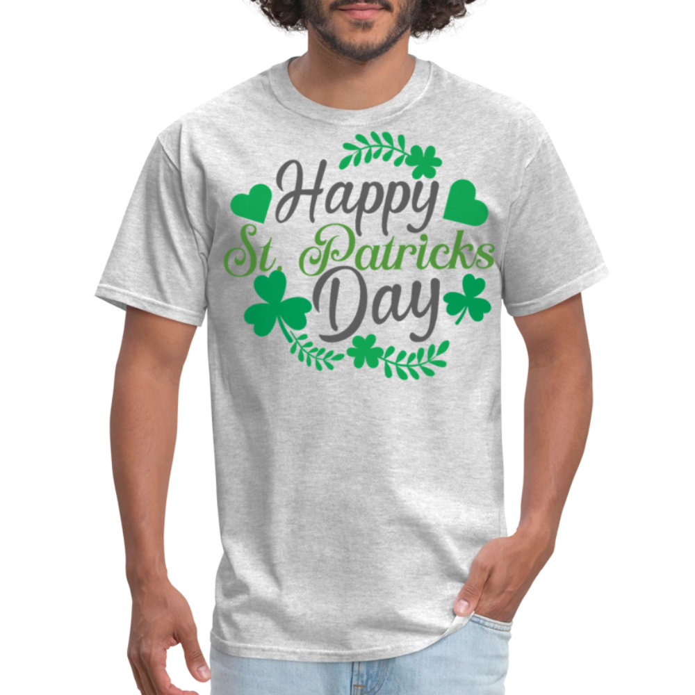 Funny Irish Shamrock Graphic Tee Green St Patrick’s Day T-shirt - heather gray