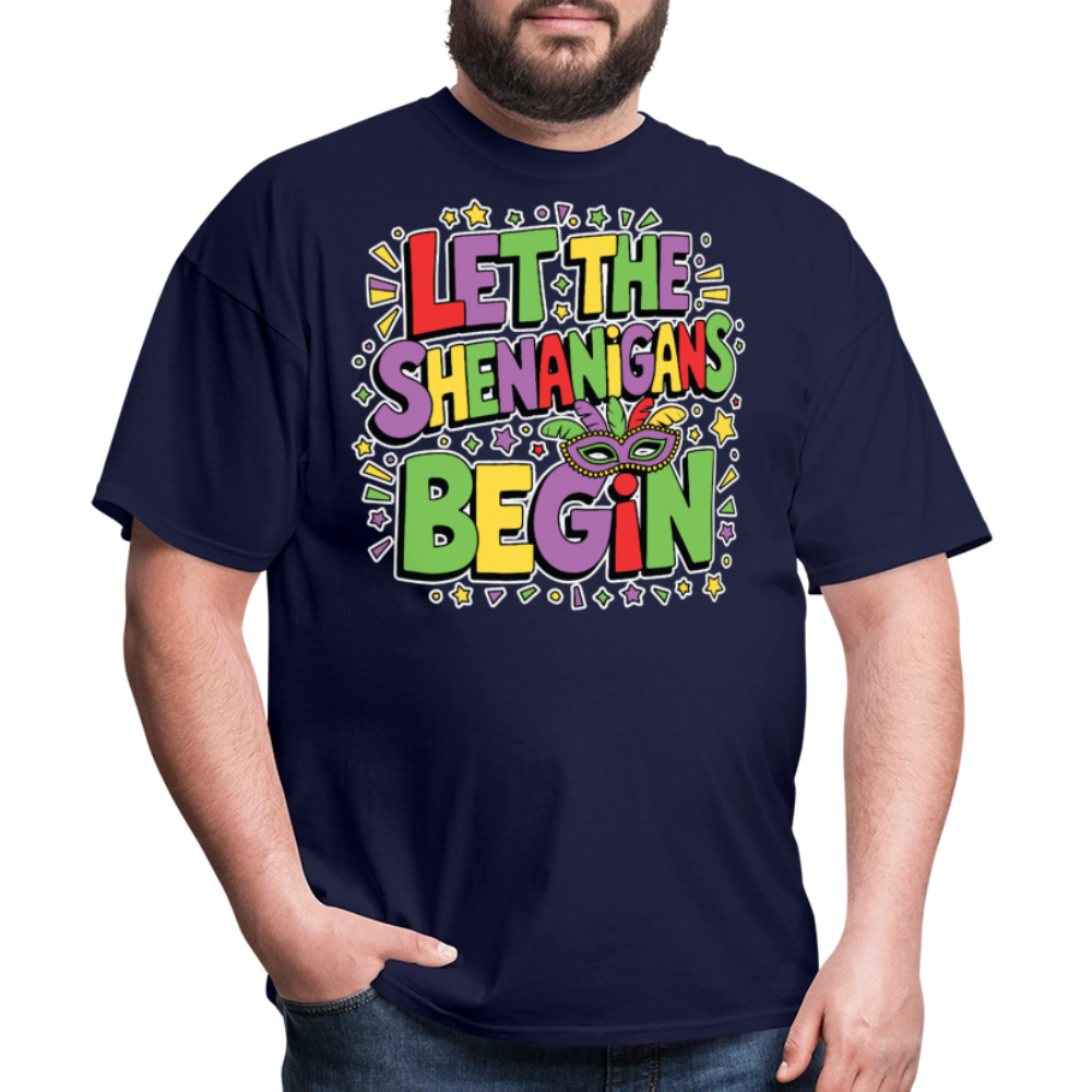 Masquerade Theme Party Outfit Let the Shenanigans Begin Classic T-Shirt - navy