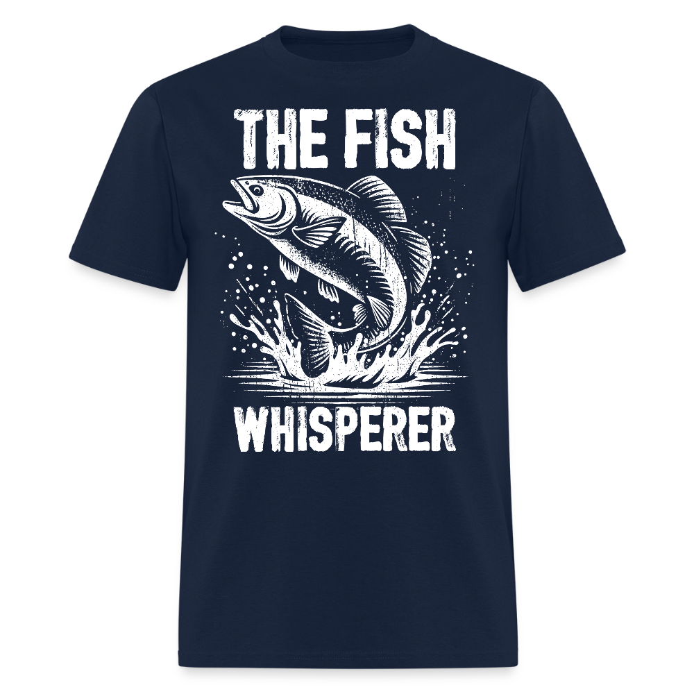 The Fish Whisperer Tee Funny Fishing Gift for Anglers T-Shirt - navy