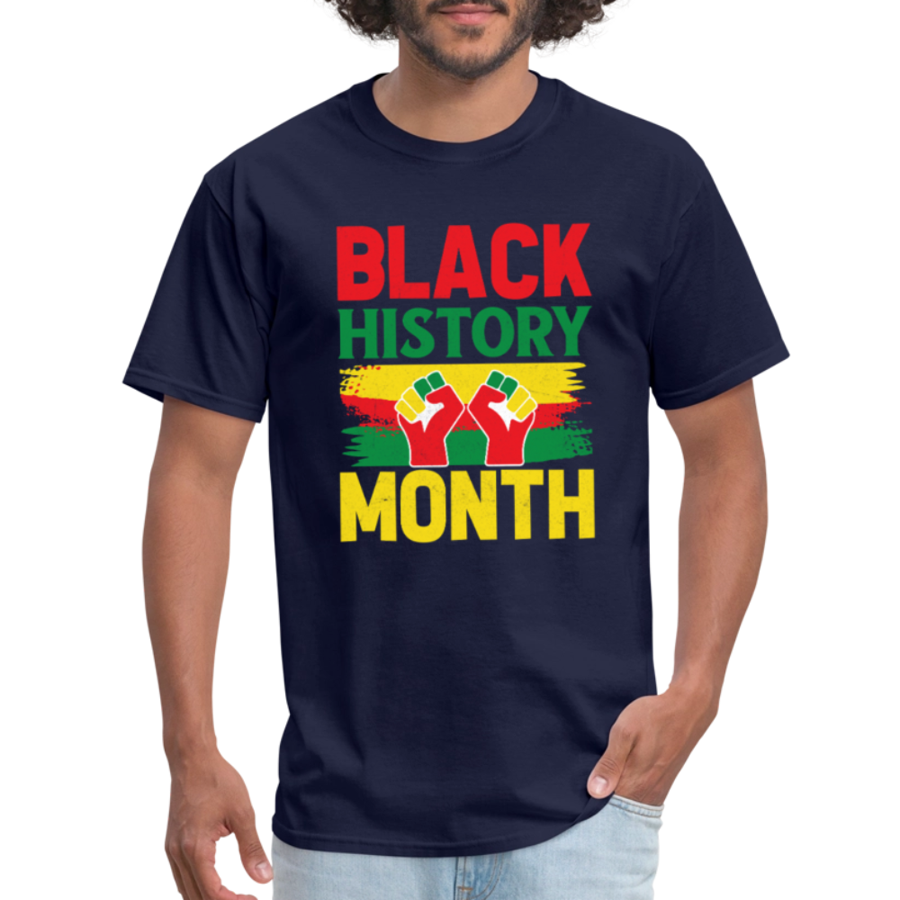 African American Pride Apparel for Black History Month T-Shirt - navy