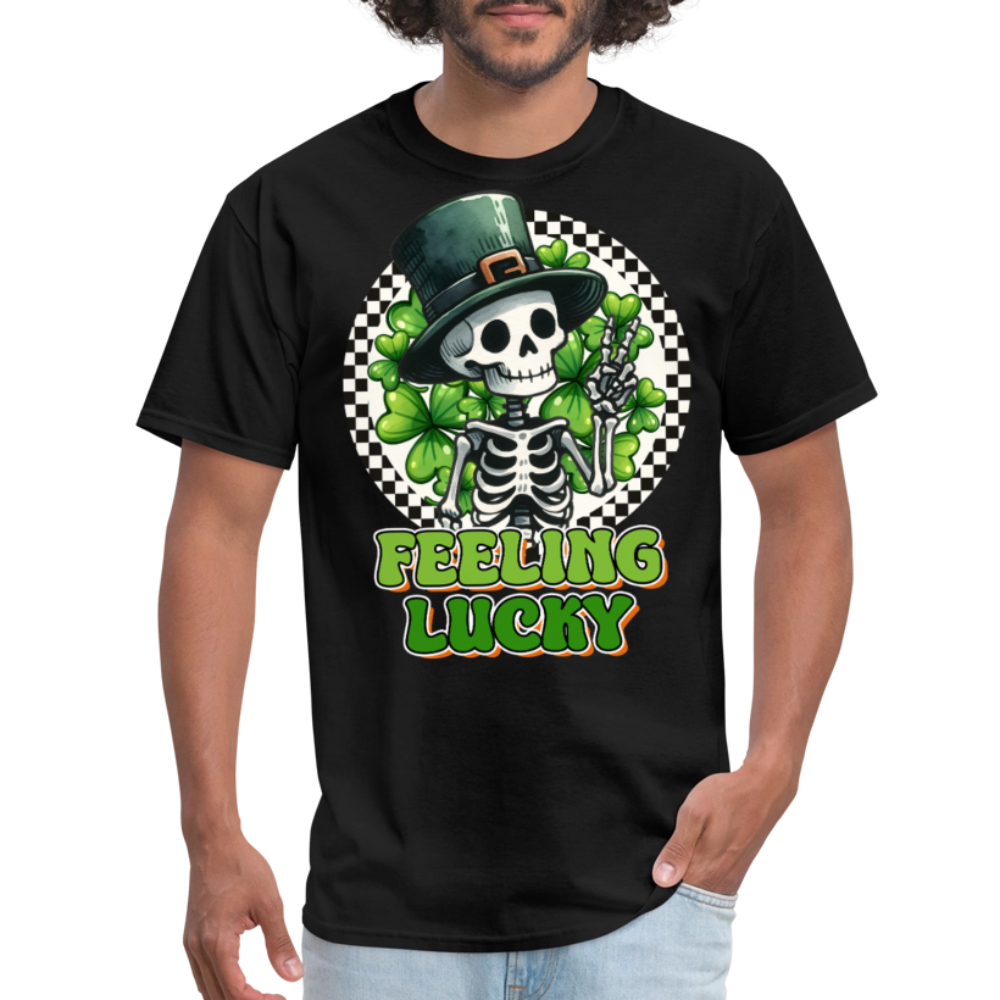 Feeling lucky St Patrick’s Day Skeleton T-shirt - black