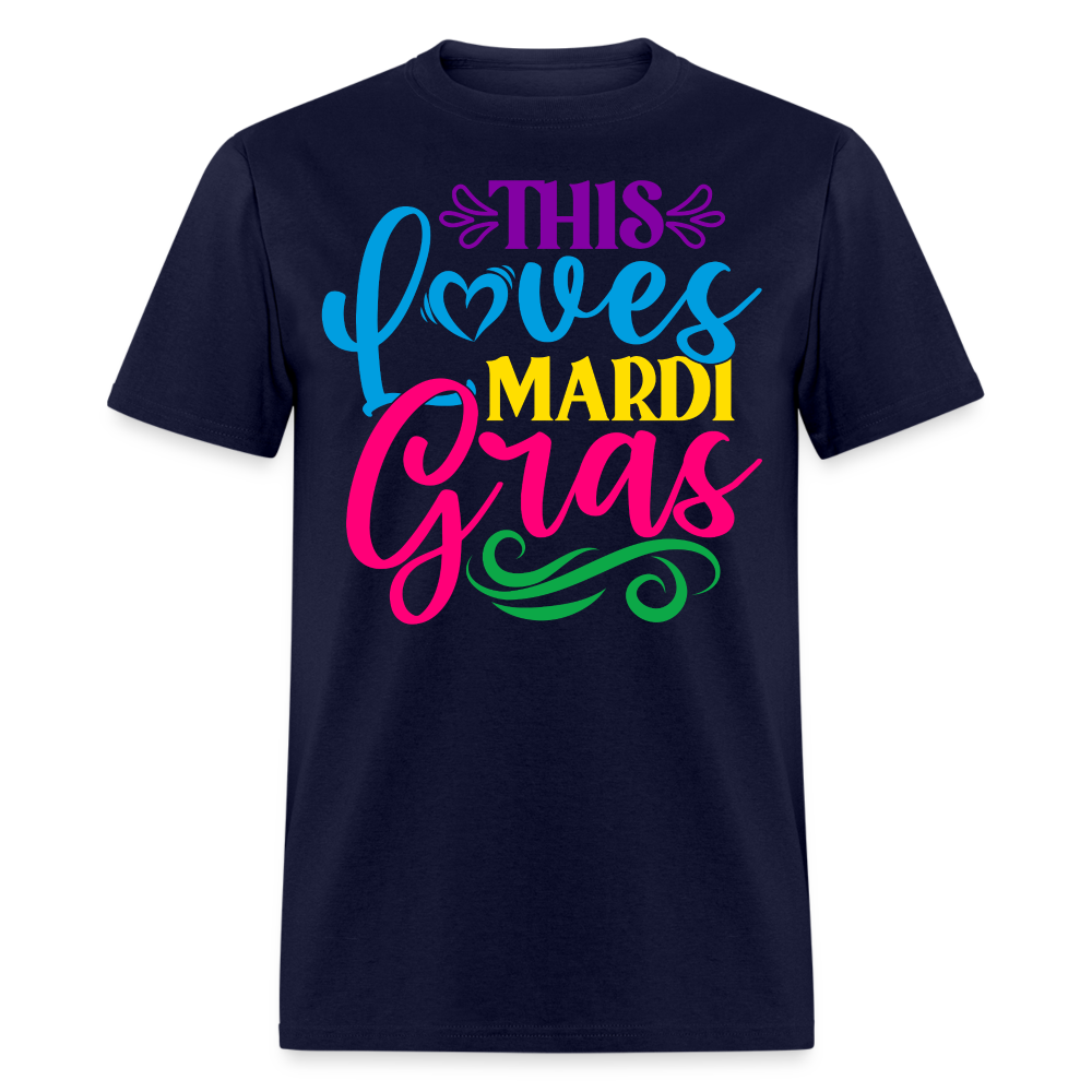 Colorful Loves Mardi Gras Festival Unisex T-shirt - navy