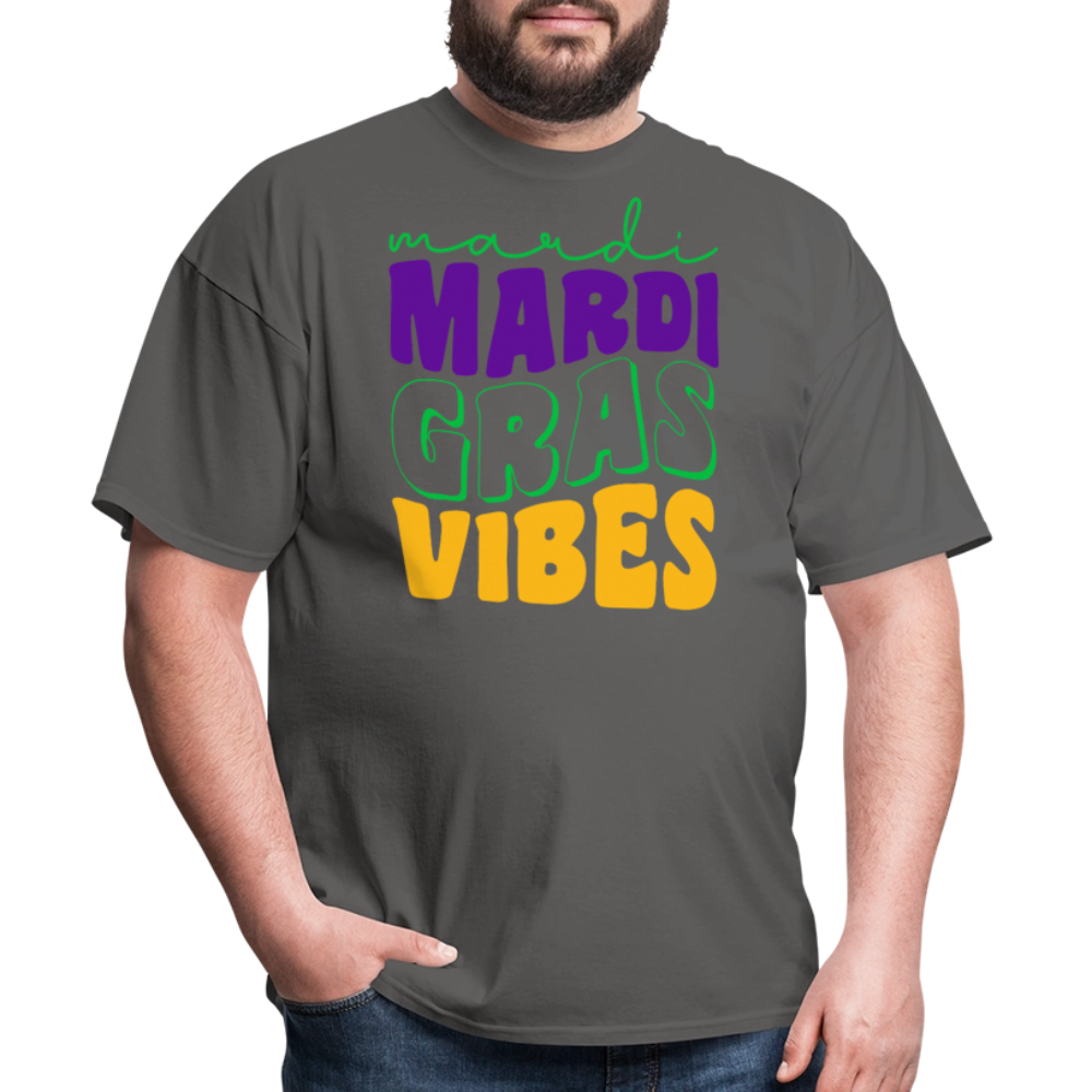 Colorful Mardi Gras Vibes Unisex T-shirt - charcoal