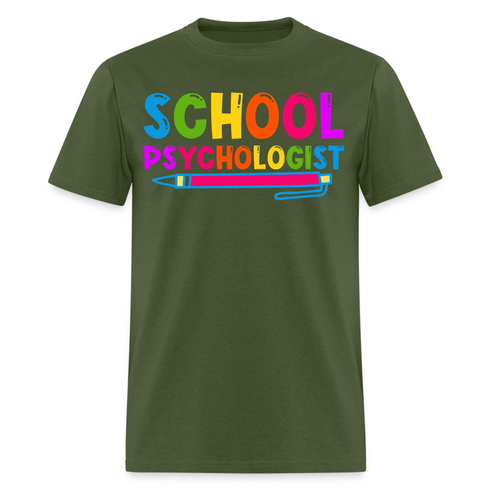 Best Gifts For School Psychologists Mental Health Unisex T-Shirt - military green