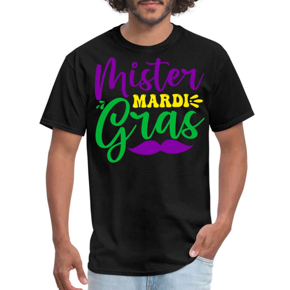 Men's Mardi Gras Graphic Tee Mister Mardi Gras Party T-Shirt - black