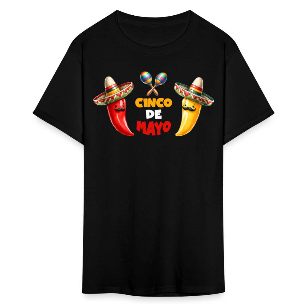 Sombrero And Maracas Graphic Tee Cinco De Mayo Funny T-shirt - black