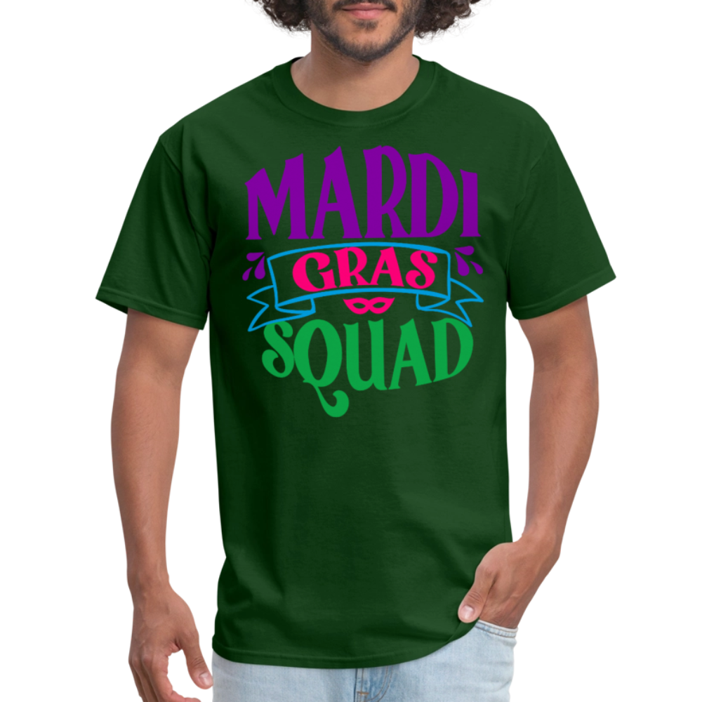 Mardi Gras Squad Matching Unisex T-Shirt - forest green