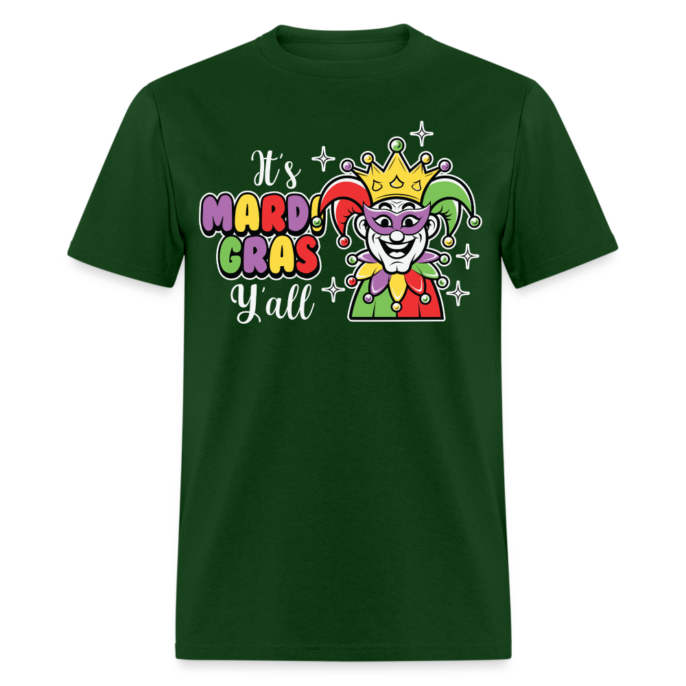 It’s Mardi Gras Y’all Shirt For Party Lovers Mardi Gras Jester T-shirt - forest green