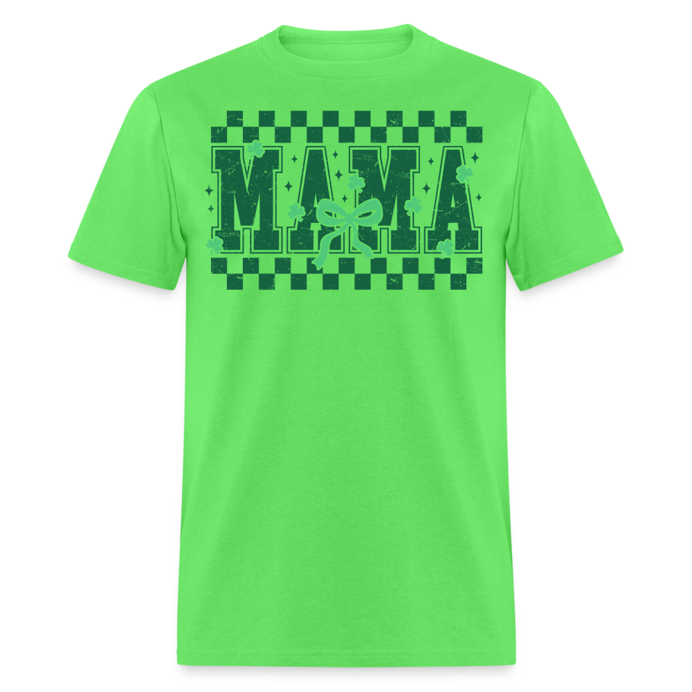 Distressed Lucky Mama Clover St. Patrick's Day Gift Tee - kiwi