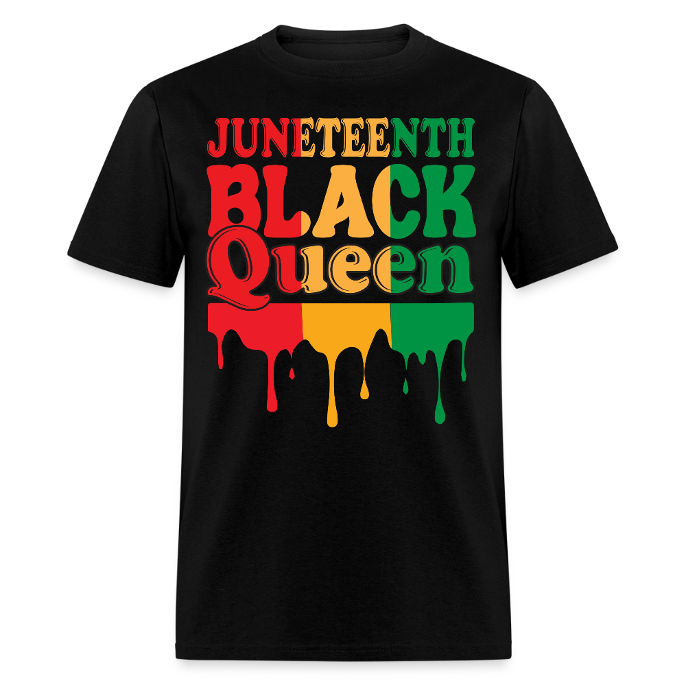 Juneteenth Black Queen African American Pride T-shirt - black
