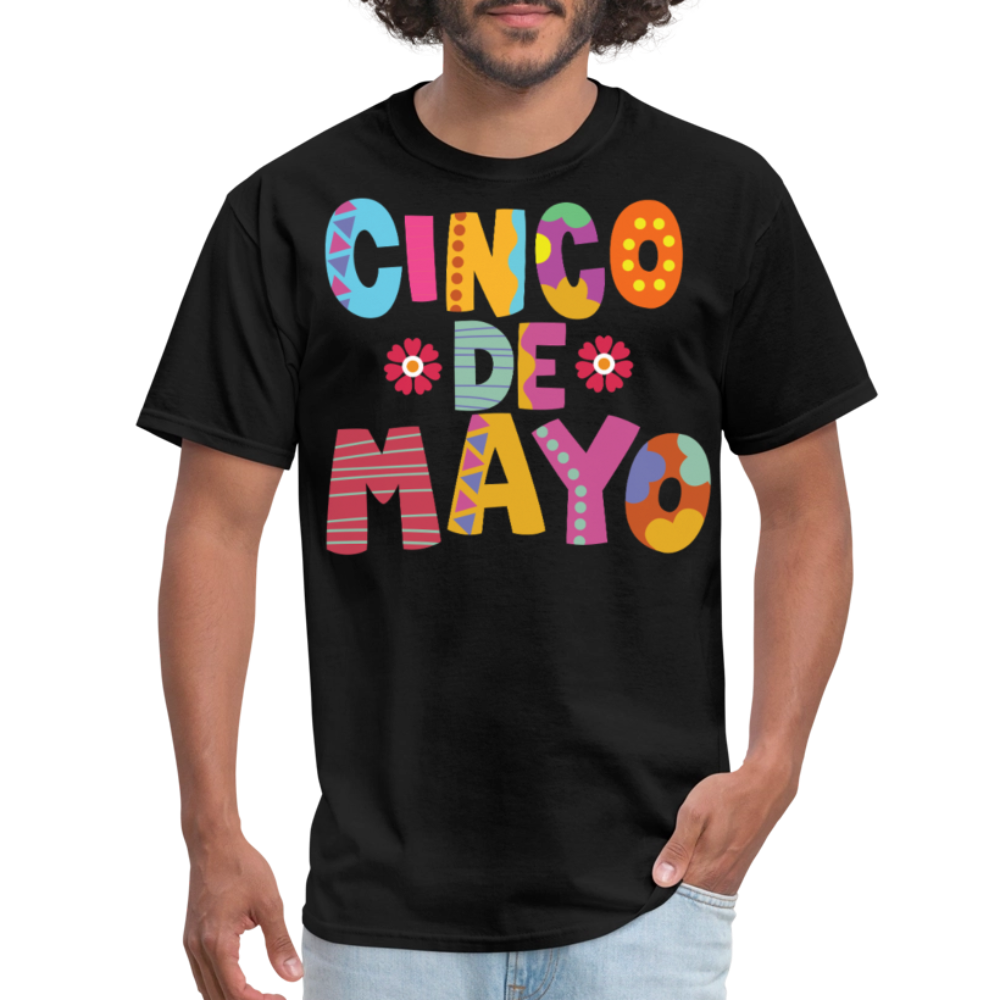 Mexican Holiday Celebration Tee Cinco De Mayo Colorful Graphic T-shirt - black