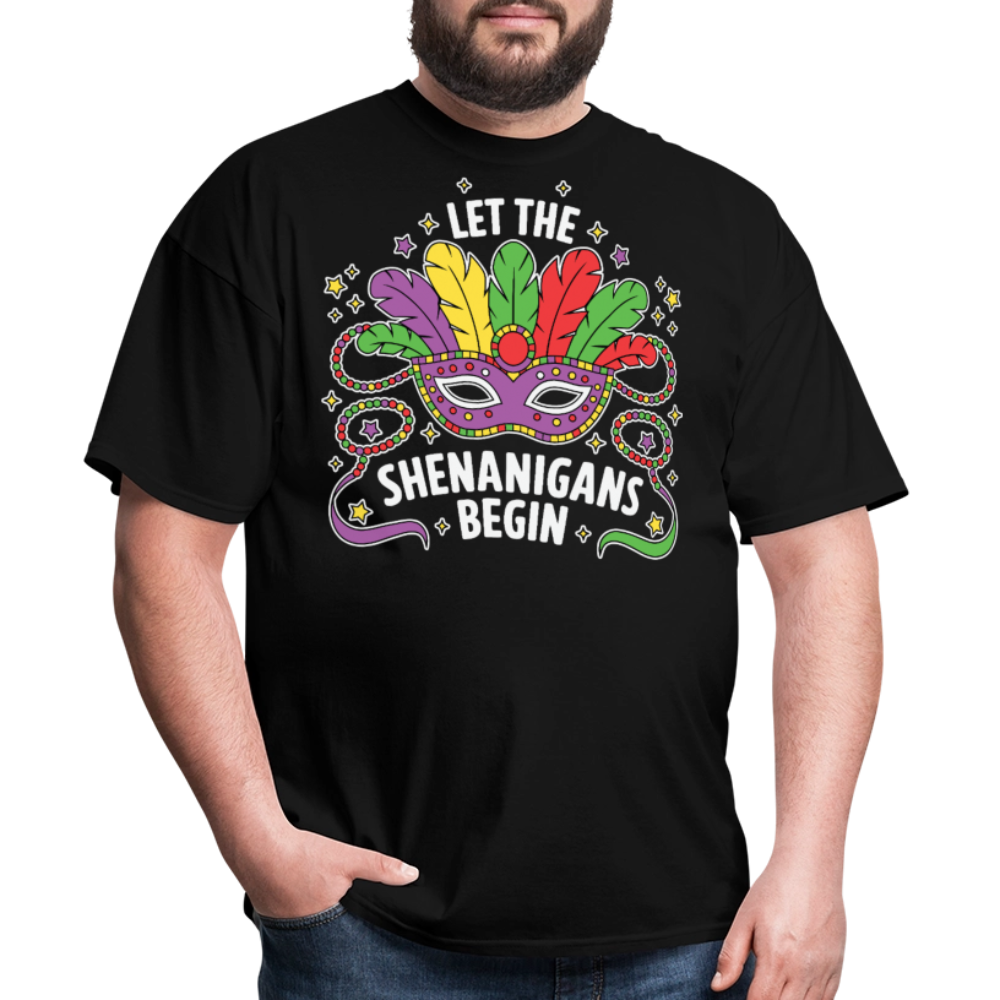 Funny Let the Shenanigans Begin Mardi Gras Party T-shirt - black