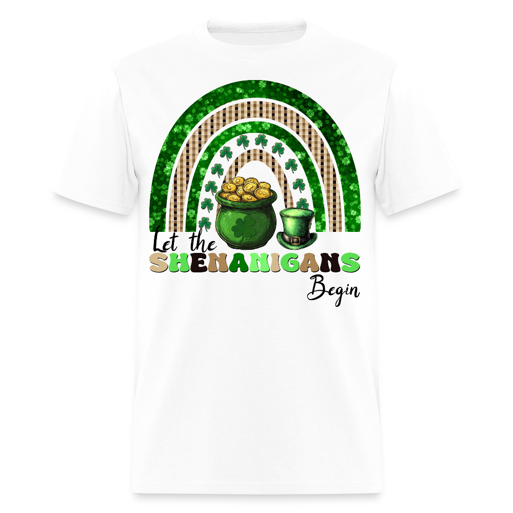 Let The Shenanigans Begin Funny St Patrick's Day T-shirt - white