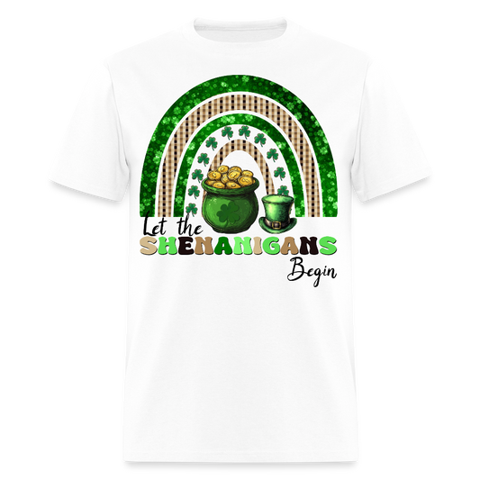 Let The Shenanigans Begin Funny St Patrick's Day T-shirt - white