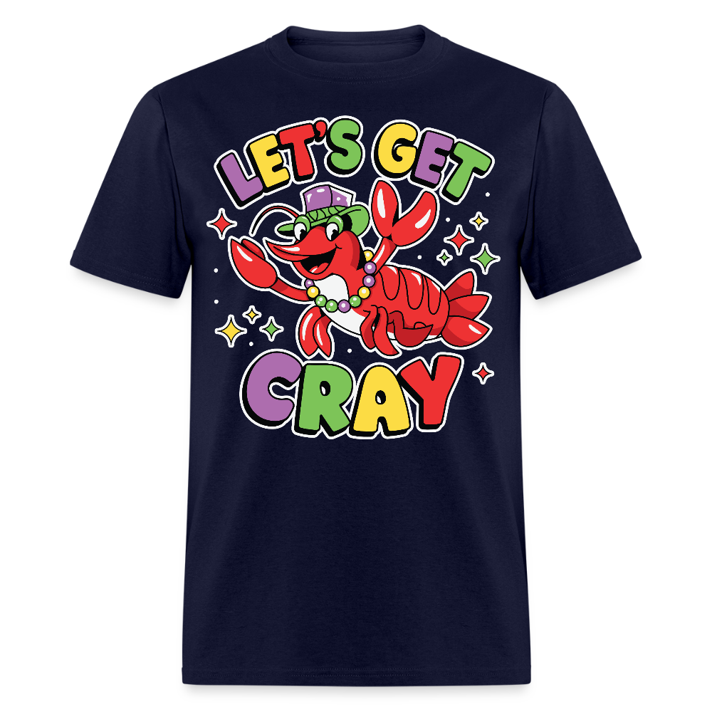 Let's Get Cray lobster Shirt for Mardi Gras lovers Funny Crawfish T-shirt - navy