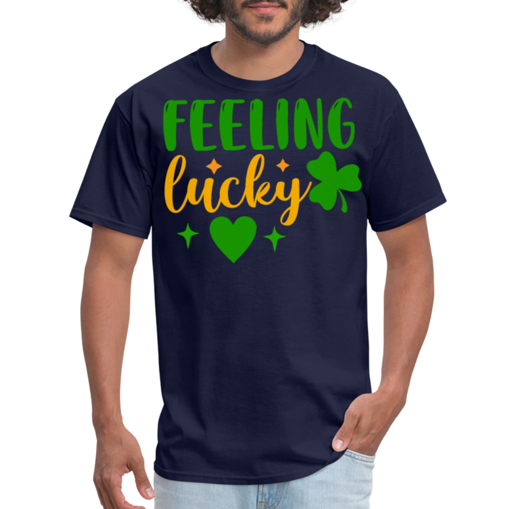 Feeling Lucky Shamrock Tee For Irish Celebrations T-shirt - navy