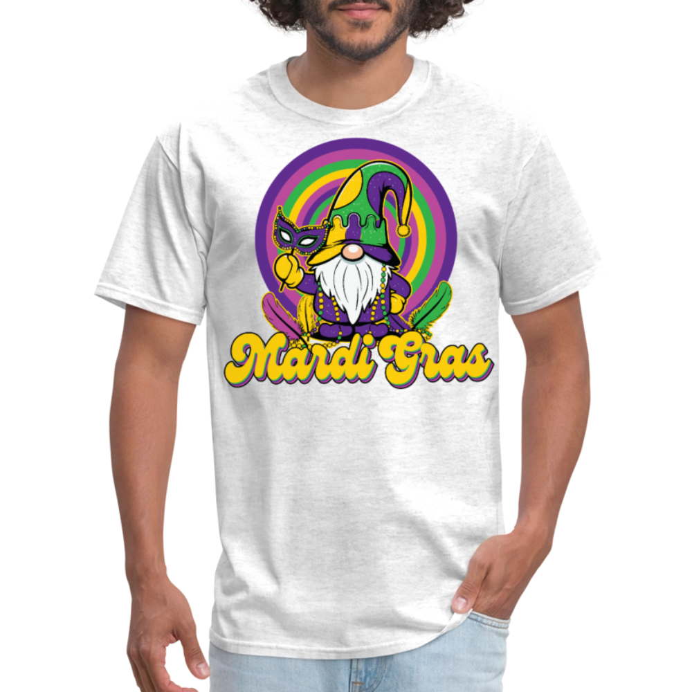 Fat Tuesday Parade Tee Mardi Gras Gnome T-shirt - light heather gray