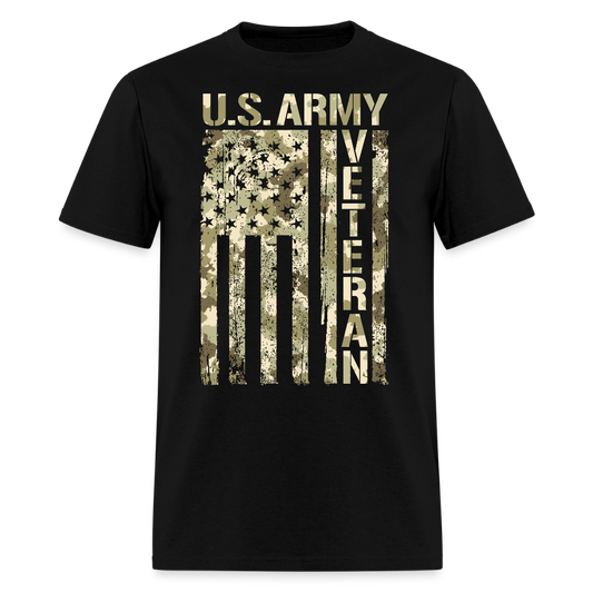 Patriotic Army Veteran Camouflage T-Shirt - black