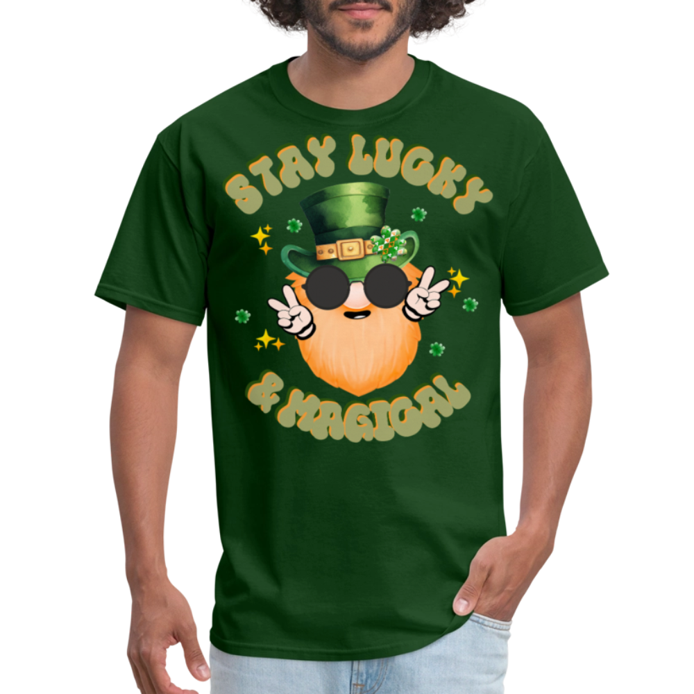 Stay Lucky And Magical Irish T-shirt - forest green