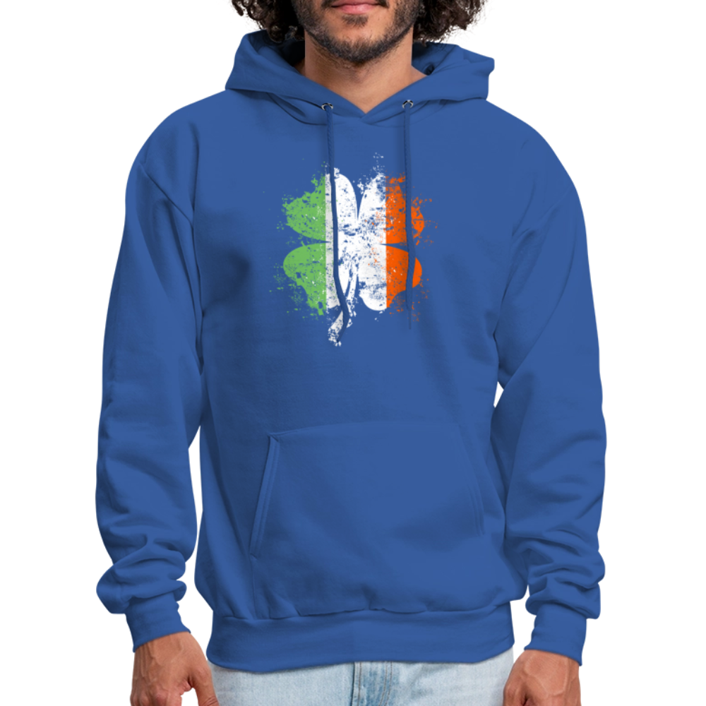 Irish Distressed Shamrock ST Patrick's Day Men's Hoodie - royal blue